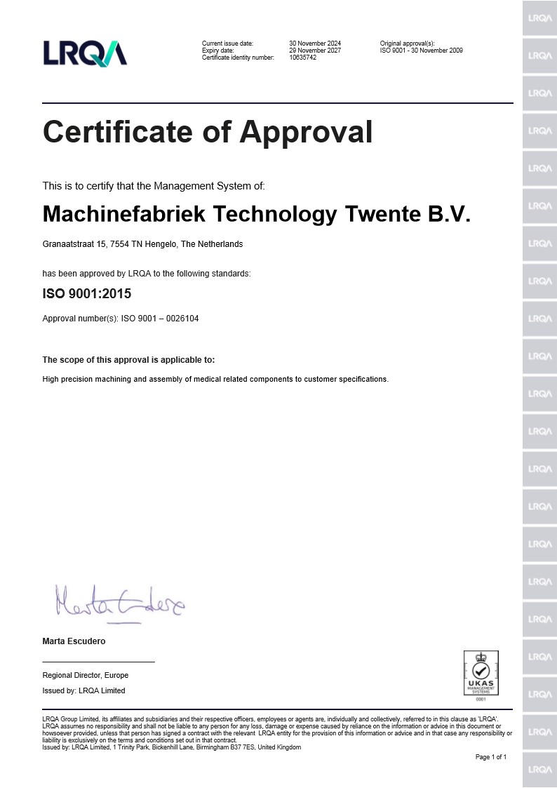 Certificaat ISO9001-2015